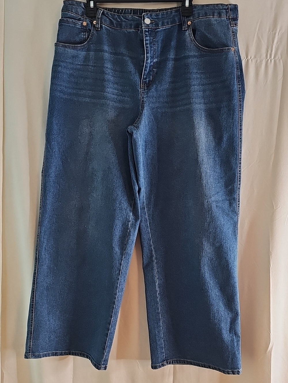 Womens Dark Blue Wide-Leg Jeans No Boundaries